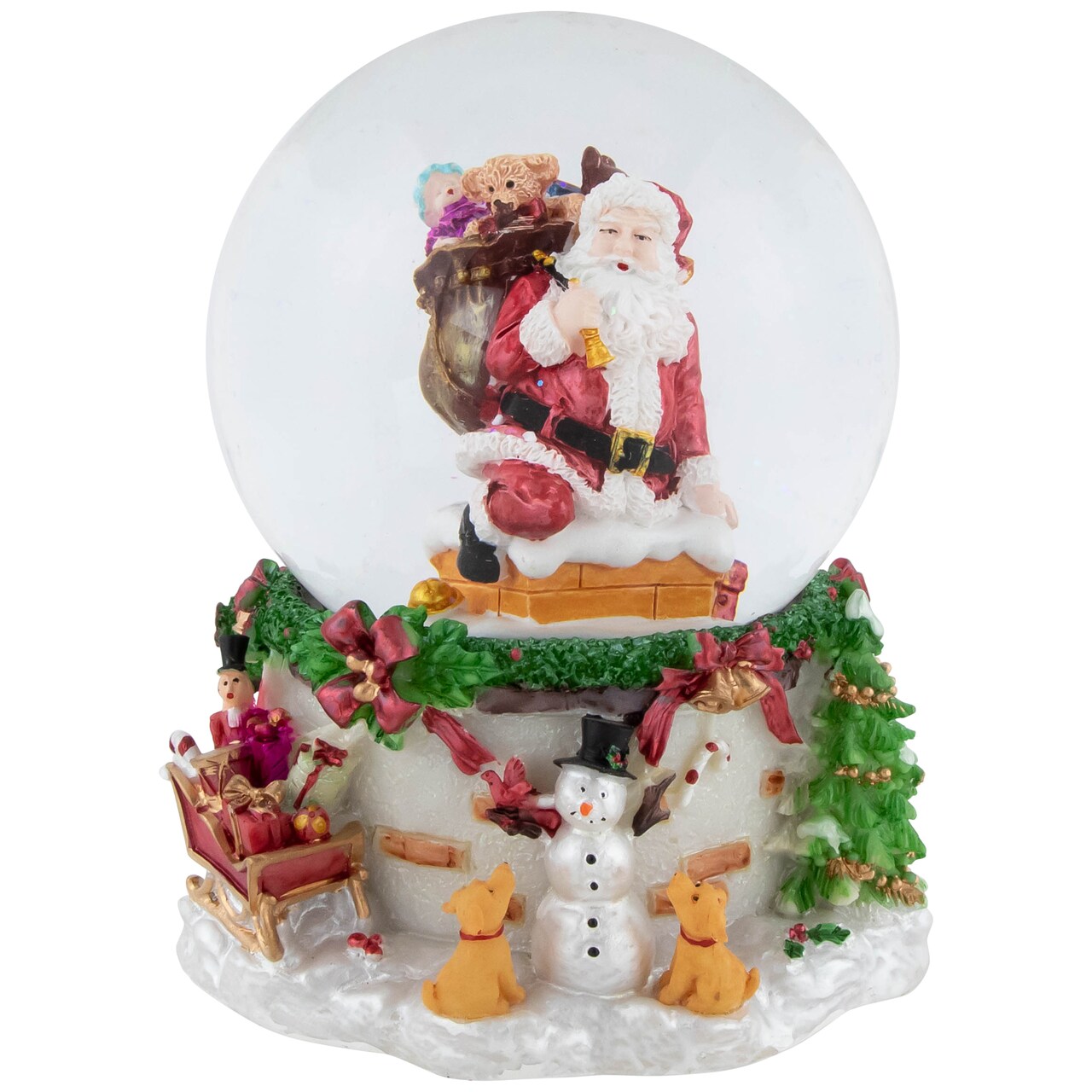 Northlight Santa Claus in Chimney Musical Christmas Snow Globe - 7"